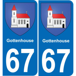 67 Gottenhouse autocollant sticker plaque immatriculation auto ville