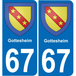 67 Gottesheim autocollant sticker plaque immatriculation auto ville