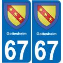 67 Gottesheim sticker plate registration city