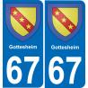 67 Gottesheim-aufkleber plakette ez stadt