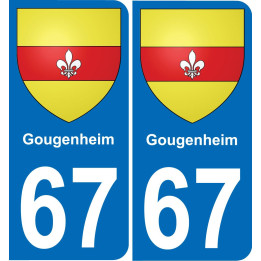 67 Gougenheim autocollant sticker plaque immatriculation auto ville