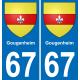 67 Gougenheim placa etiqueta de registro de la ciudad