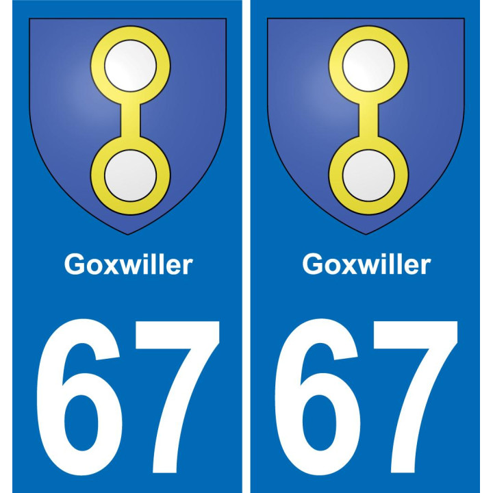 67 Goxwiller autocollant sticker plaque immatriculation auto ville