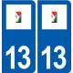 13 La Bouilladisse logo ville autocollant plaque sticker