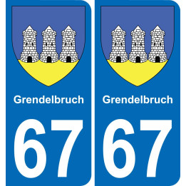 67 Grendelbruch autocollant sticker plaque immatriculation auto ville