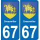 67 Gresswiller-aufkleber plakette ez stadt
