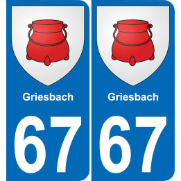 67 Griesbach autocollant sticker plaque immatriculation auto ville