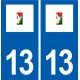 13 La Bouilladisse logo ville autocollant plaque sticker
