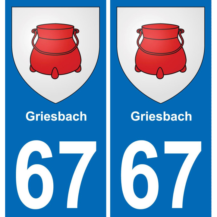 67 Griesbach autocollant sticker plaque immatriculation auto ville