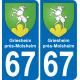 67 Griesheim-près-Molsheim sticker plate registration city