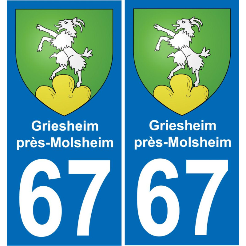 67 Griesheim-près-Molsheim placa etiqueta de registro de la ciudad