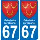 64 Pau autocollant sticker plaque immatriculation auto ville