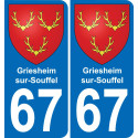 67 Griesheim-sur-Souffel sticker plate registration city