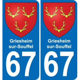67 Griesheim-sur-Souffel autocollant sticker plaque immatriculation auto ville