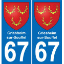 67 Griesheim-sur-Souffel sticker plate registration city
