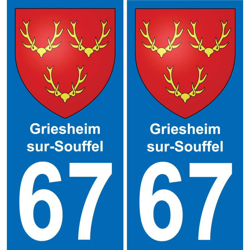 67 Griesheim-sur-Souffel sticker plate registration city