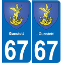 67 Gunstett-aufkleber plakette ez stadt