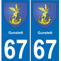 67 Gunstett-aufkleber plakette ez stadt