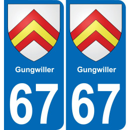 67 Gungwiller autocollant sticker plaque immatriculation auto ville