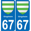 67 Gingsheim-aufkleber plakette ez stadt