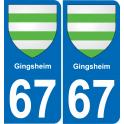 67 Gingsheim sticker plate registration city