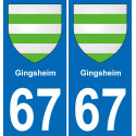 67 Gingsheim-aufkleber plakette ez stadt