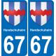 67 Handschuheim sticker plate registration city