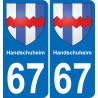 67 Handschuheim adesivo piastra di registrazione city