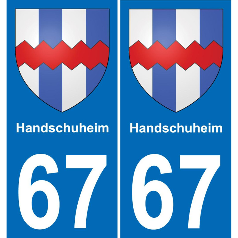 67 Handschuheim placa etiqueta de registro de la ciudad