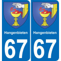 67 Hangenbieten sticker plate registration city
