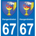 67 Hangenbieten sticker plate registration city