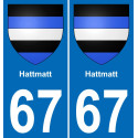 67 Hattmatt-aufkleber plakette ez stadt