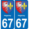 67 Hegeney-aufkleber plakette ez stadt