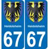 67 Heidolsheim sticker plate registration city