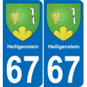 67 Heiligenstein sticker plate registration city