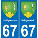 67 Heiligenstein sticker plate registration city