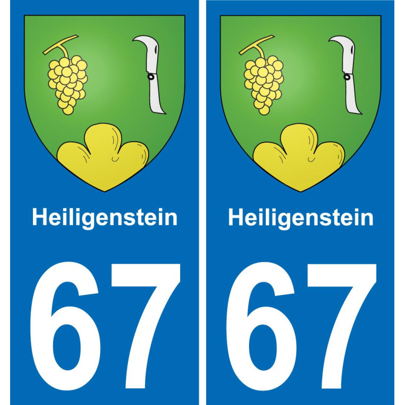 67 Heiligenstein sticker plate registration city