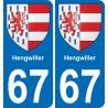 67 Hengwiller sticker plate registration city