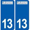 13 Cabannes logo ville autocollant plaque sticker