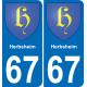 67 Herbsheim sticker plate registration city