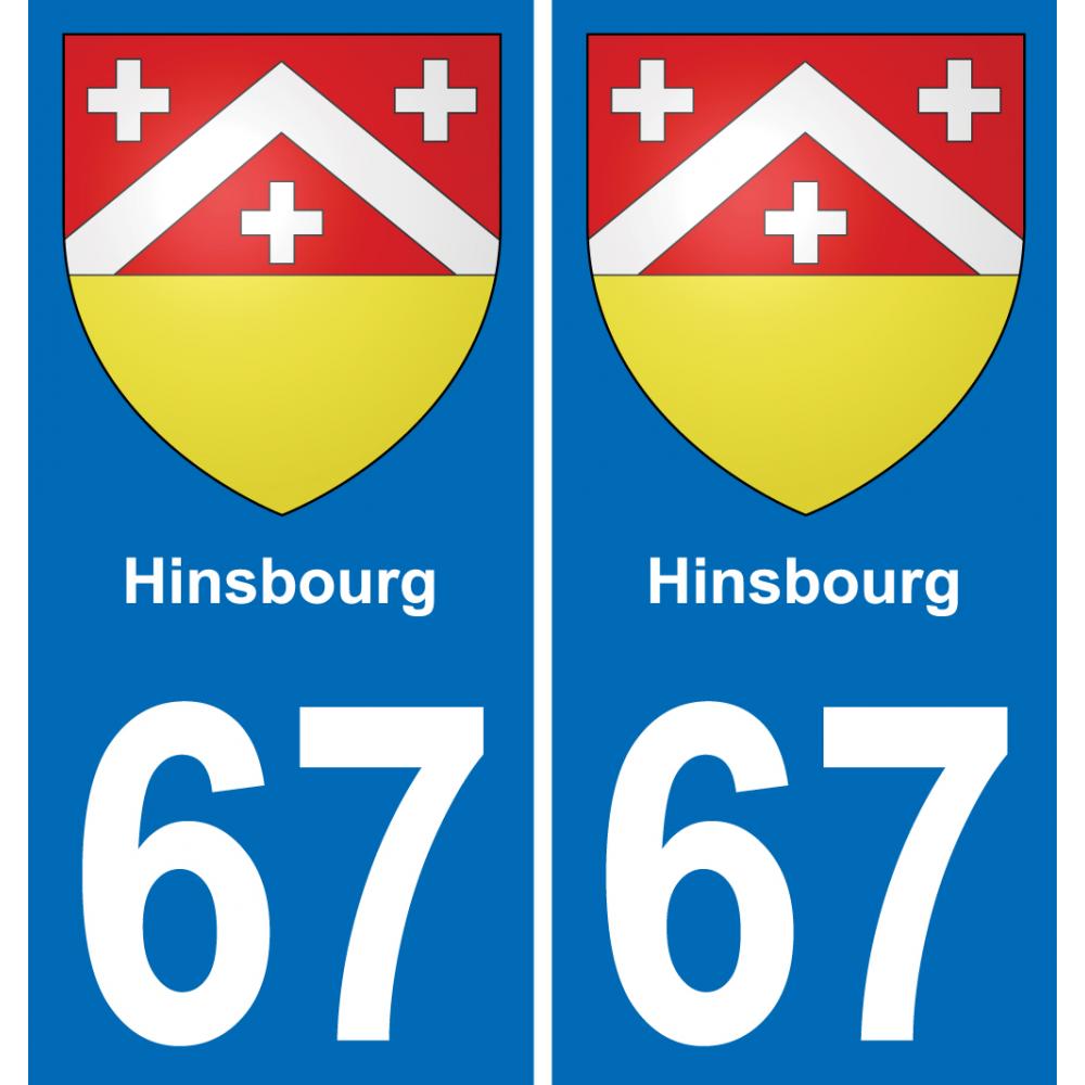 67 Hinsbourg sticker plate registration city