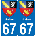 67 Hipsheim-aufkleber plakette ez stadt