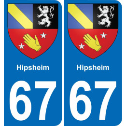67 Hipsheim sticker plate registration city