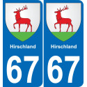 67 Hirschland placa etiqueta de registro de la ciudad