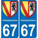 67 Hohatzenheim sticker plate registration city