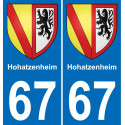 67 Hohatzenheim sticker plate registration city