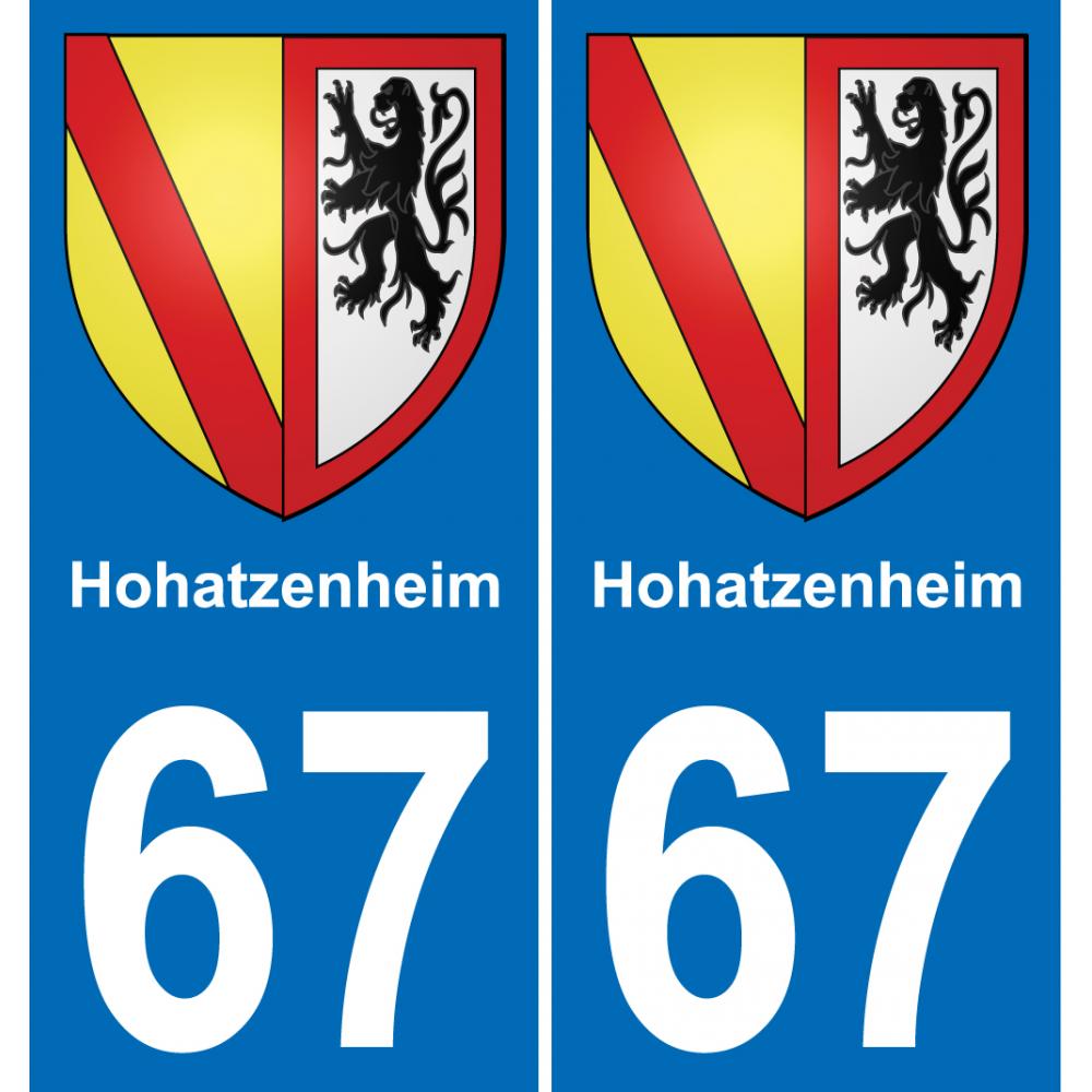 67 Hohatzenheim adesivo piastra di registrazione city