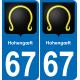 67 Hohengœft-aufkleber plakette ez stadt