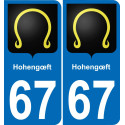 67 Hohengœft placa etiqueta de registro de la ciudad