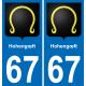 67 Hohengœft-aufkleber plakette ez stadt